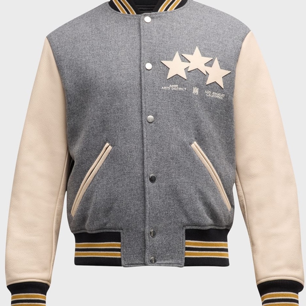 Amiri Men's Oversized Stars Varsity Jacket Medium